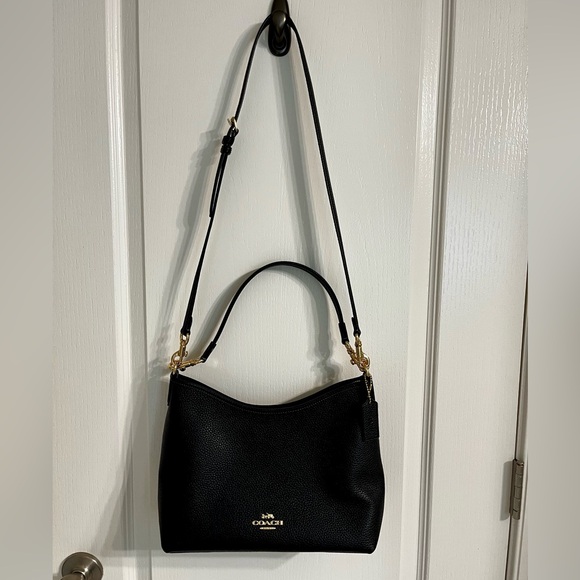 Coach Black Laurel Shoulder Bag Soft Pebble Leather Gold Hardware Two Straps 🖤 - Picture 12 of 12